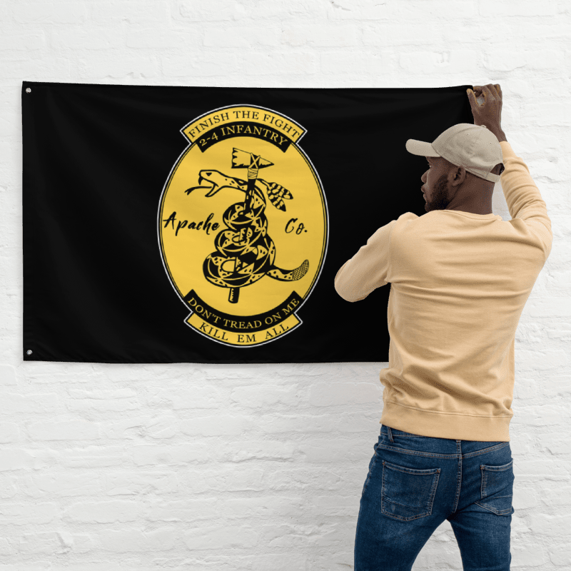 Apache Company 2nd Battalion 4th Infantry Regiment Flag – Kill'em All 2-4 IN Wall Flag