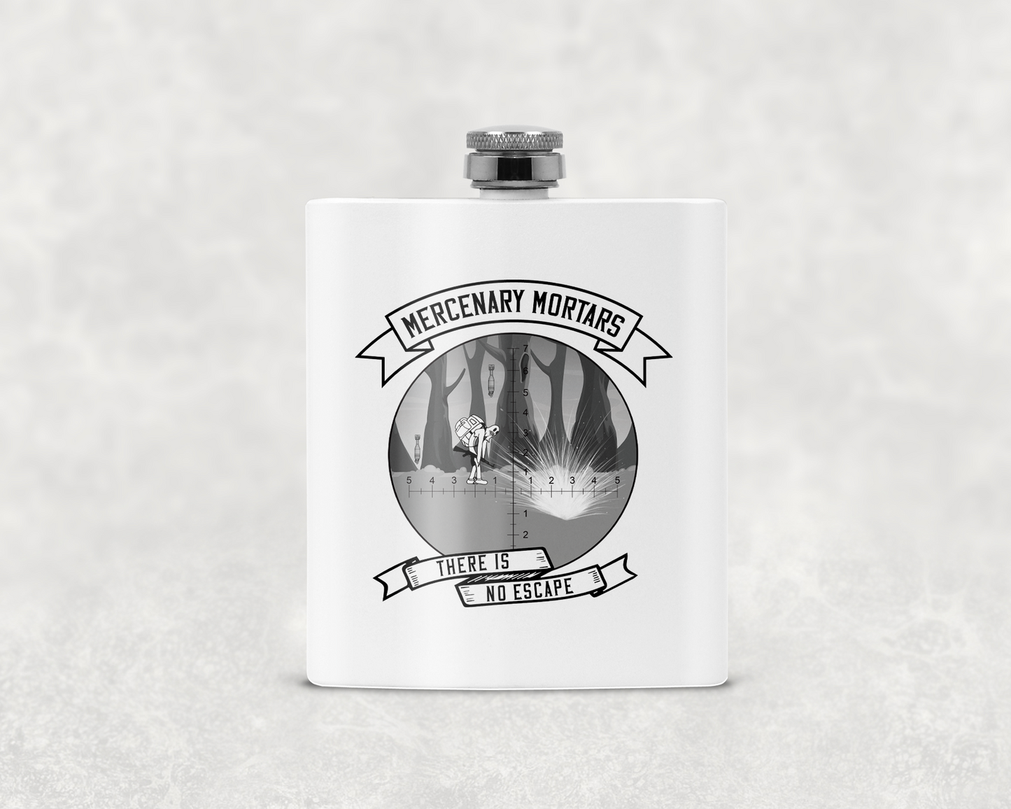 Mercenary Mortars Battalion Mortar Platoon 1st Battalion 327th Infantry Regiment Flask – Mercenary Mortars 1-327 IN 8oz Flask