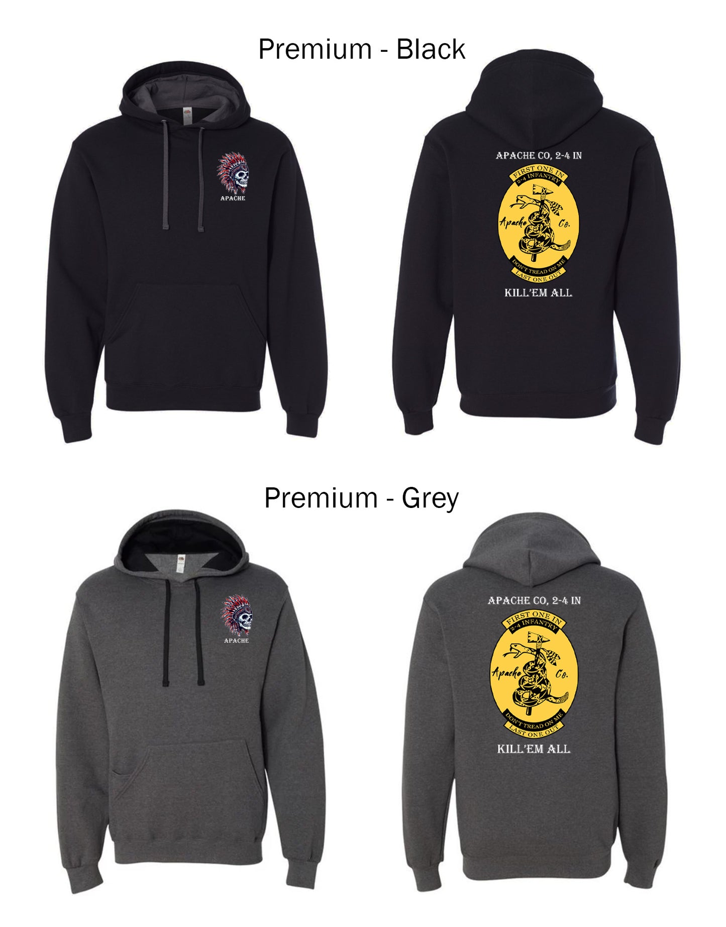 Apache Company 2nd Battalion 4th Infantry Regiment Hoodie & Sweatshirt – Kill'em All 2-4 IN