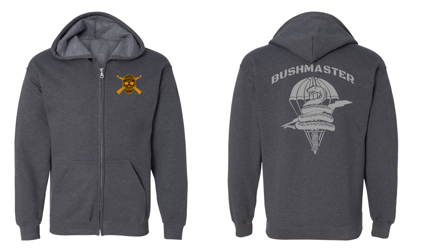 Bravo Company Bushmaster 1st Battalion 327th Infantry Regiment Zip-Up Hoodie – Bushmaster 1-327 IN Full Zip