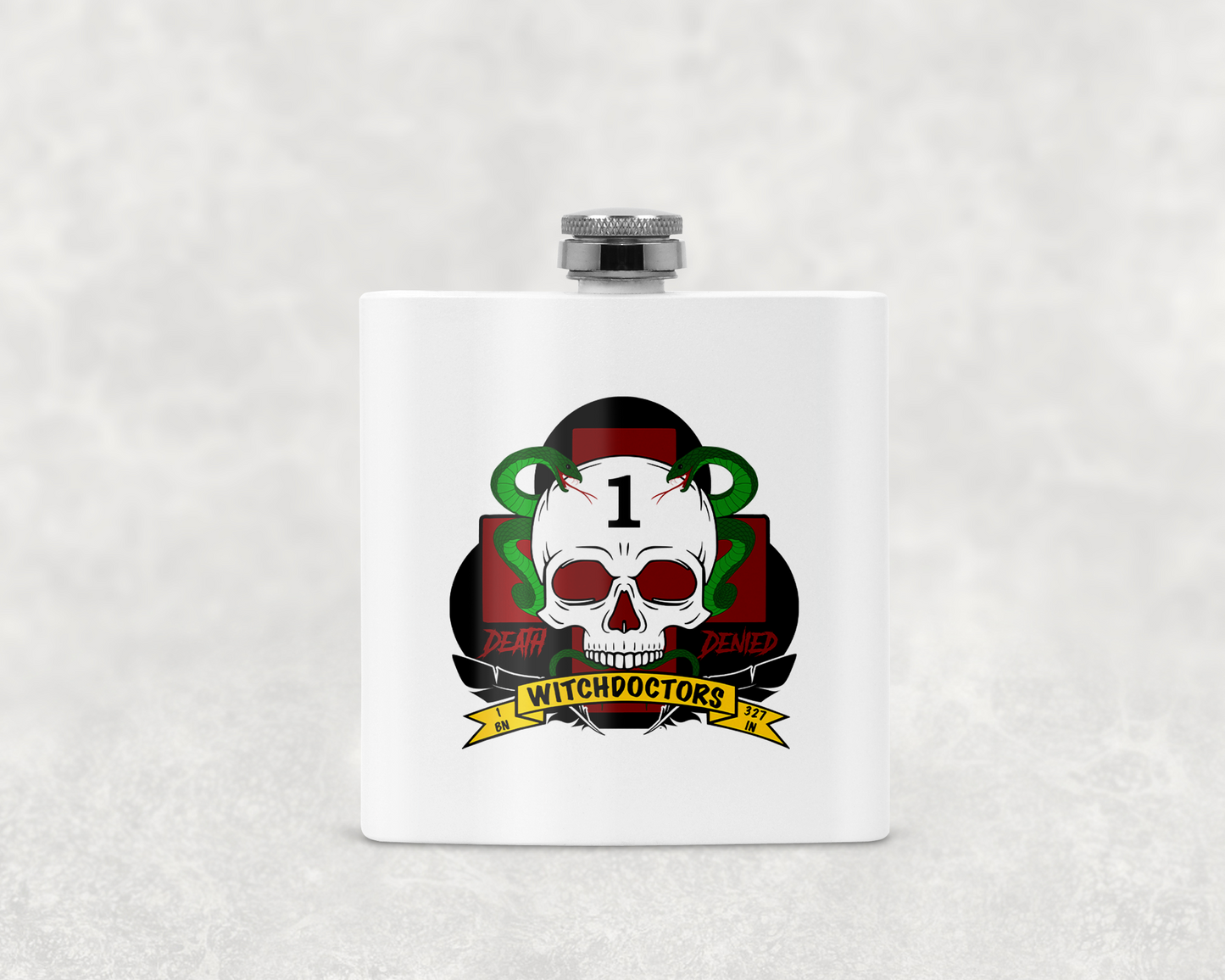 Headquarters and Headquarters Company Headhunters 1st Battalion 327th Infantry Regiment Flask – Headhunters 1-327 IN 8oz Flask