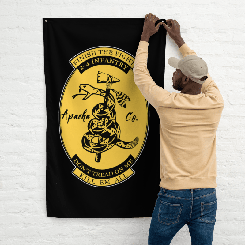 Apache Company 2nd Battalion 4th Infantry Regiment Flag – Kill'em All 2-4 IN Wall Flag