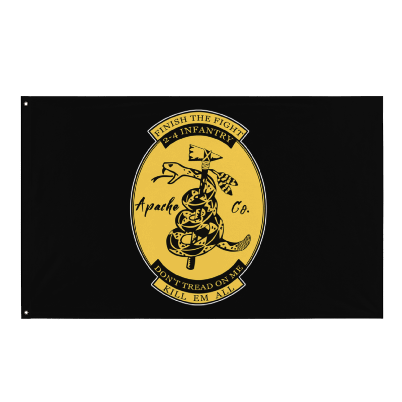 Apache Company 2nd Battalion 4th Infantry Regiment Flag – Kill'em All 2-4 IN Wall Flag