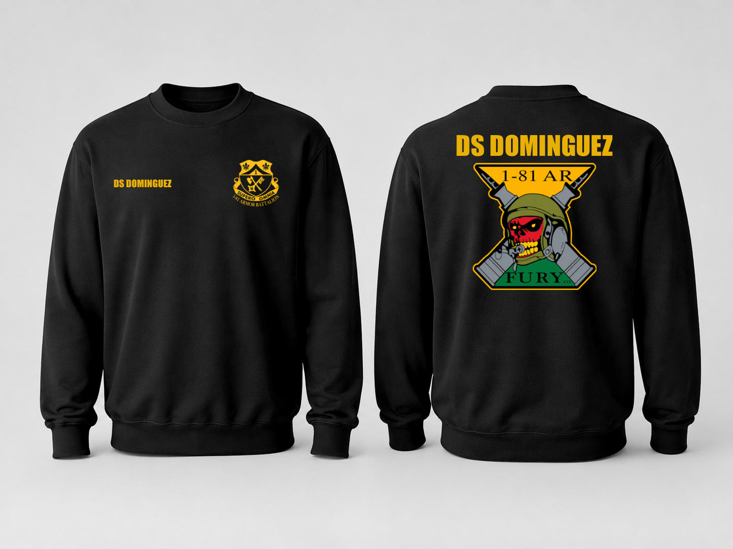 Fury Hoodie & Sweatshirt – Personalized with Name & Rank