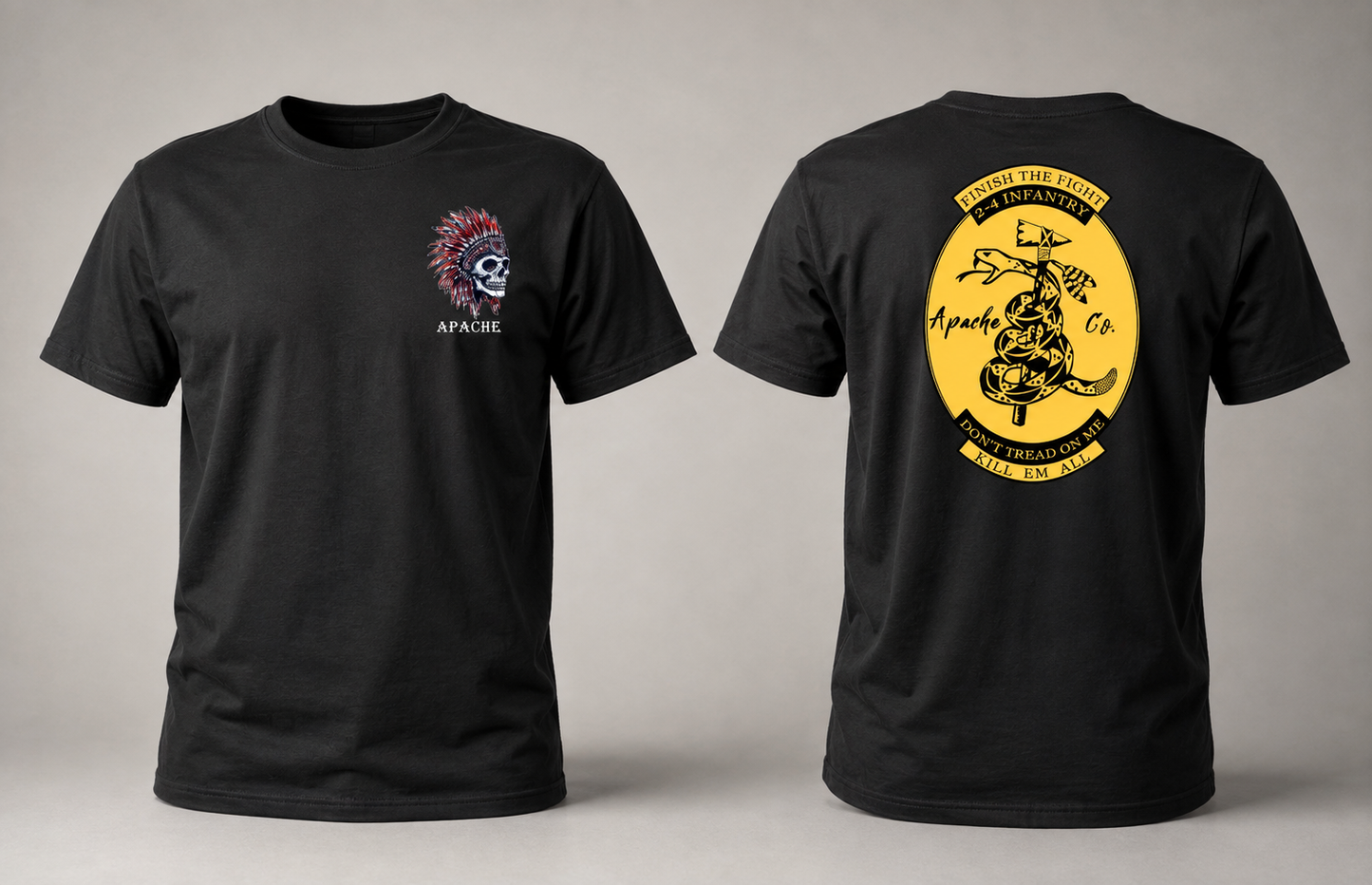 Apache Company 2nd Battalion 4th Infantry Regiment T-Shirt – Kill'em All 2-4 IN Apparel
