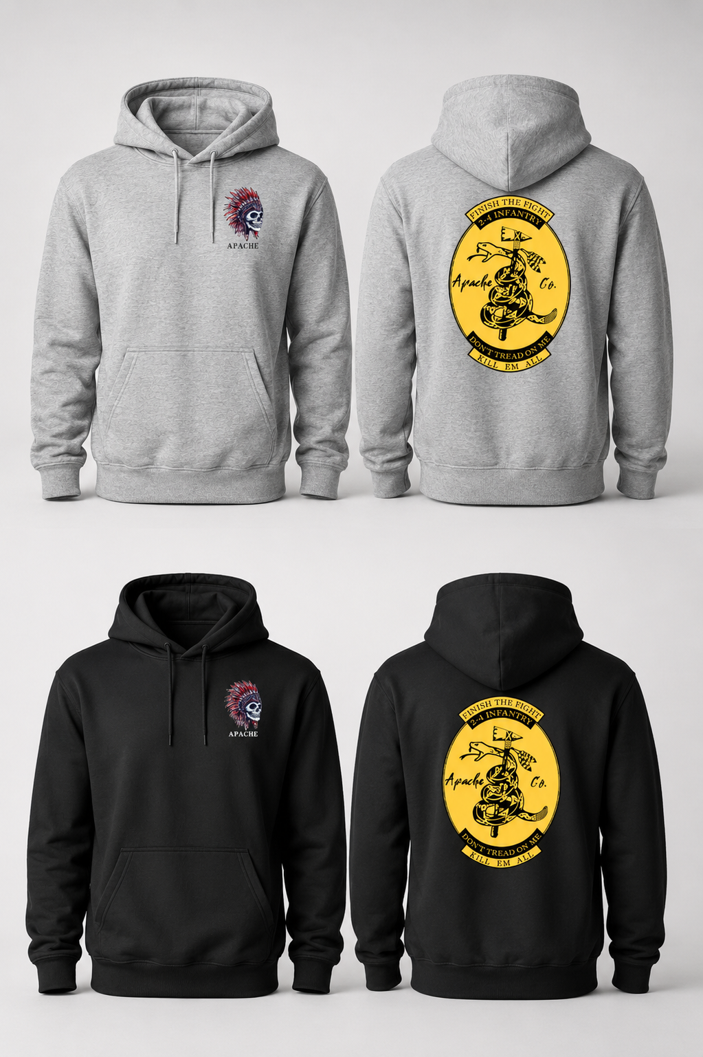 Apache Company 2nd Battalion 4th Infantry Regiment Hoodie & Sweatshirt – Kill'em All 2-4 IN