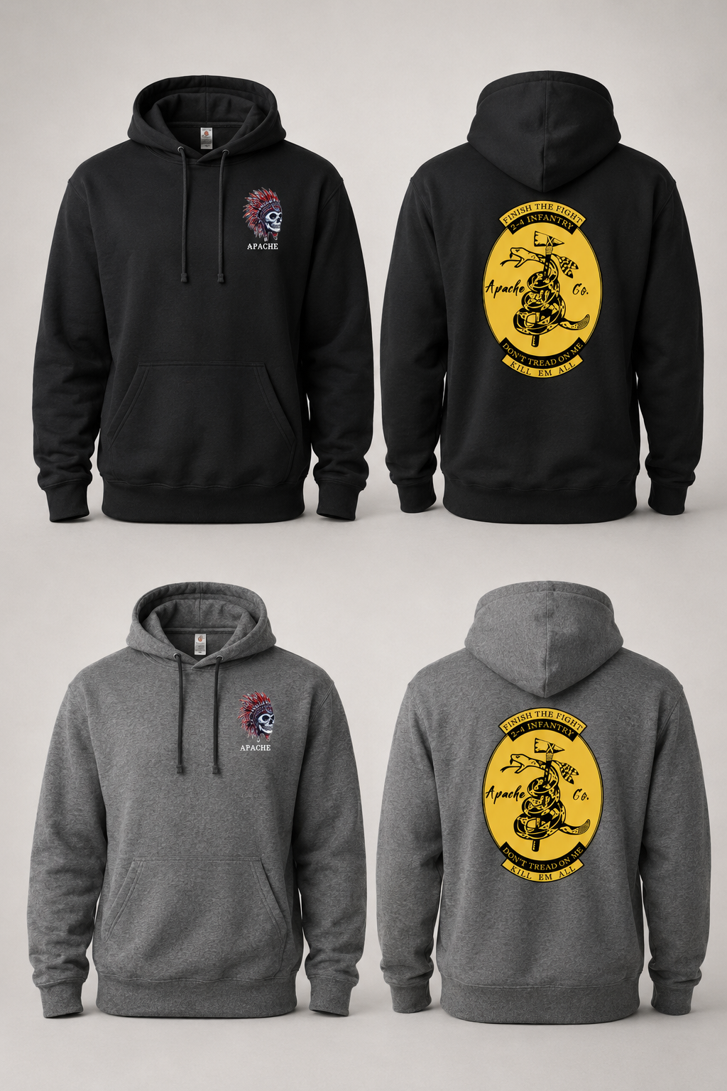 Apache Company 2nd Battalion 4th Infantry Regiment Hoodie & Sweatshirt – Kill'em All 2-4 IN