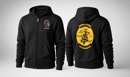 Apache Company 2nd Battalion 4th Infantry Regiment Zip Hoodie – Kill'em All 2-4 IN Sweatshirt