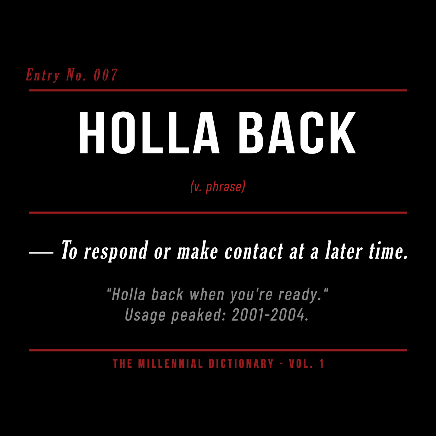 Holla Back Shirt & Hoodie | Millennial Dictionary Vol. 1