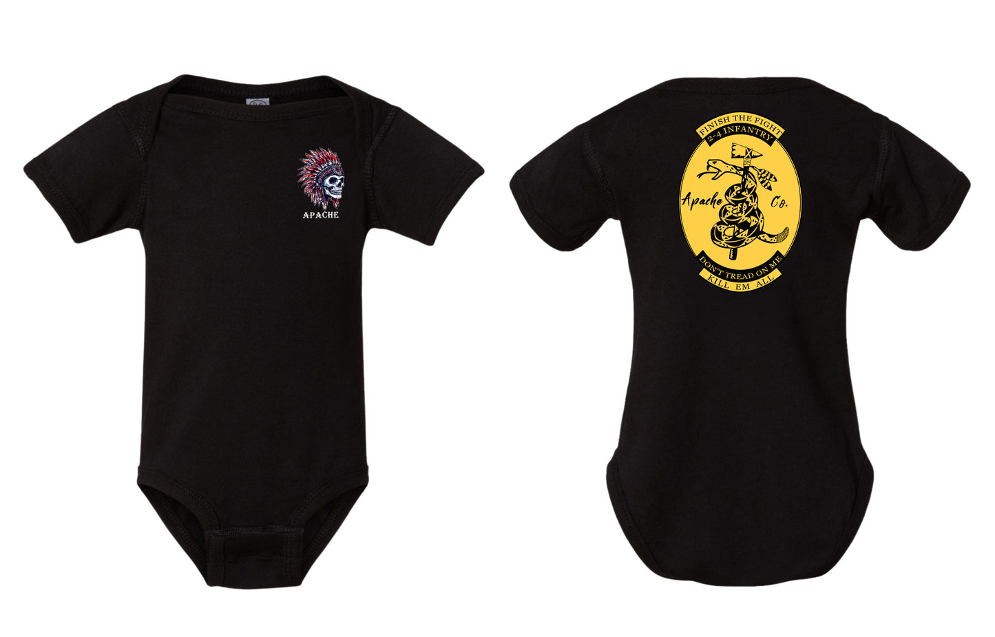 Alpha Company, 2nd Battalion, 4th Infantry Regiment Baby Onesie | Apache 2-4 IN