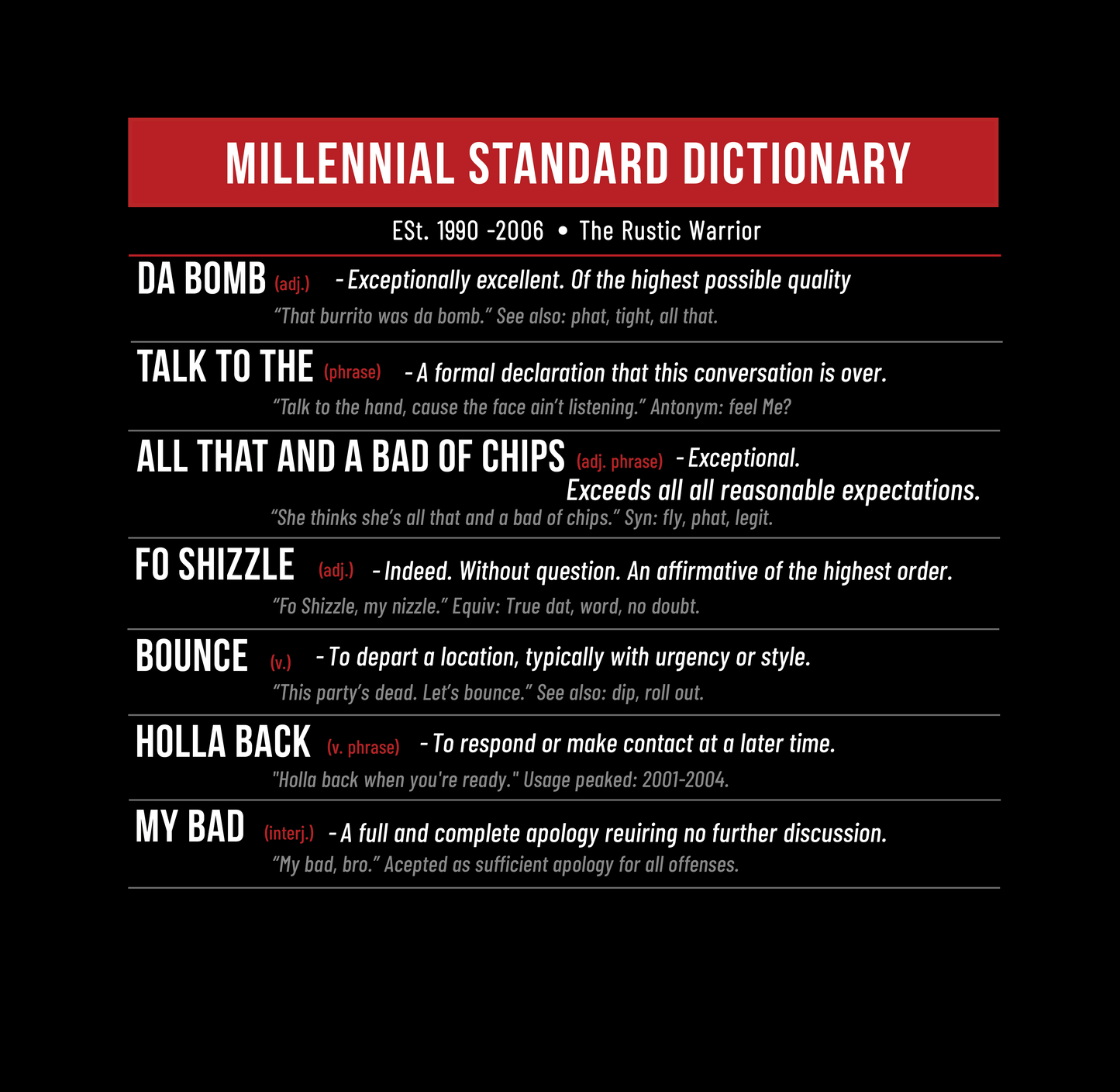 Millennial Standard Dictionary Shirt & Hoodie | The Last Real Generation