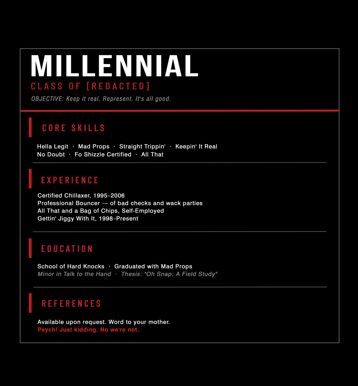 Millennial Resume Shirt & Hoodie | Class of [Redacted]