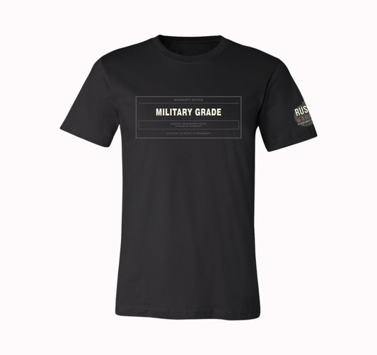 Military Grade Warranty Notice T-Shirt & Hoodie | Guaranteed to Fail Veteran Humor