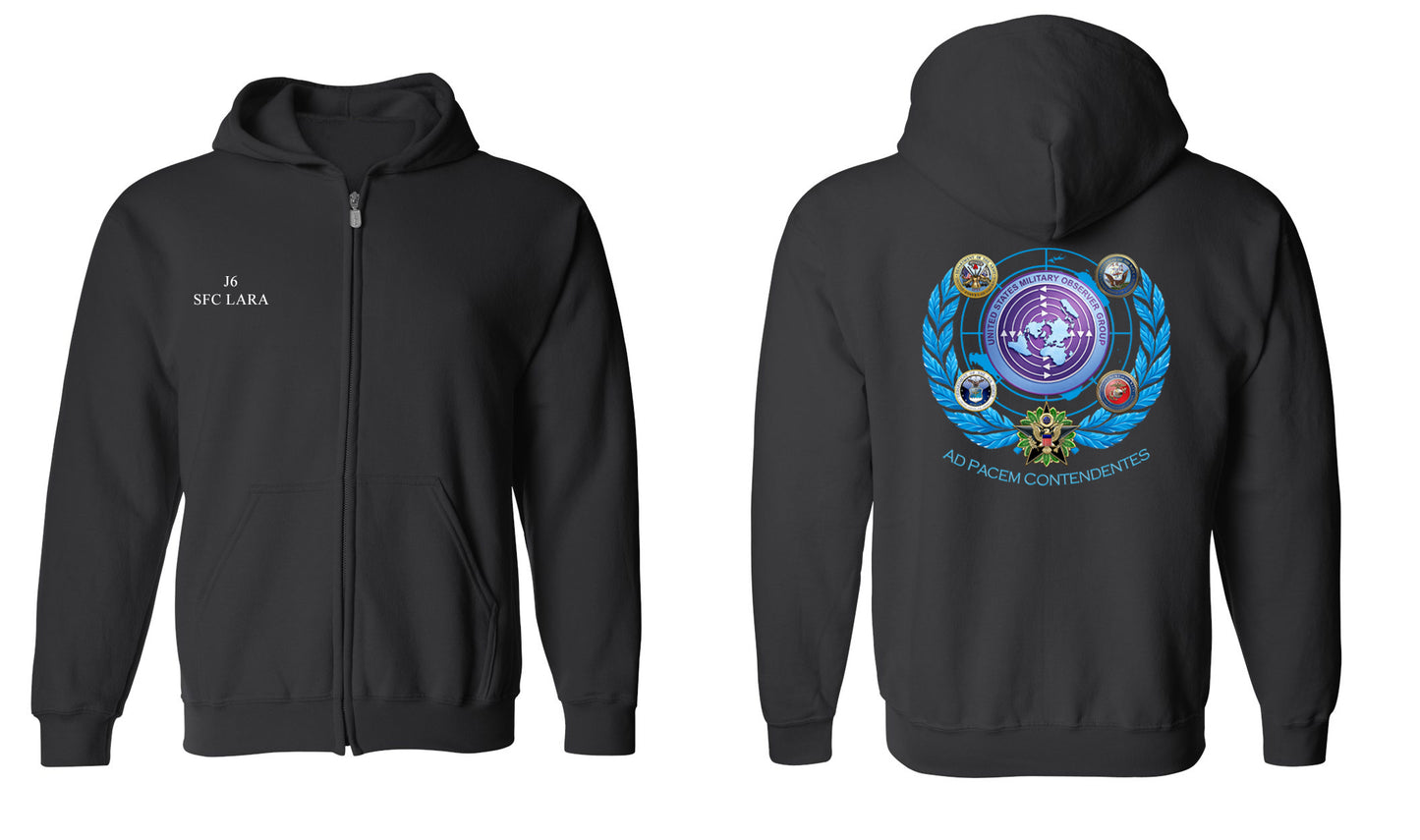 U.S. Military Observer Group Zip Hoodie | USMOG Always Striving Sweatshirt