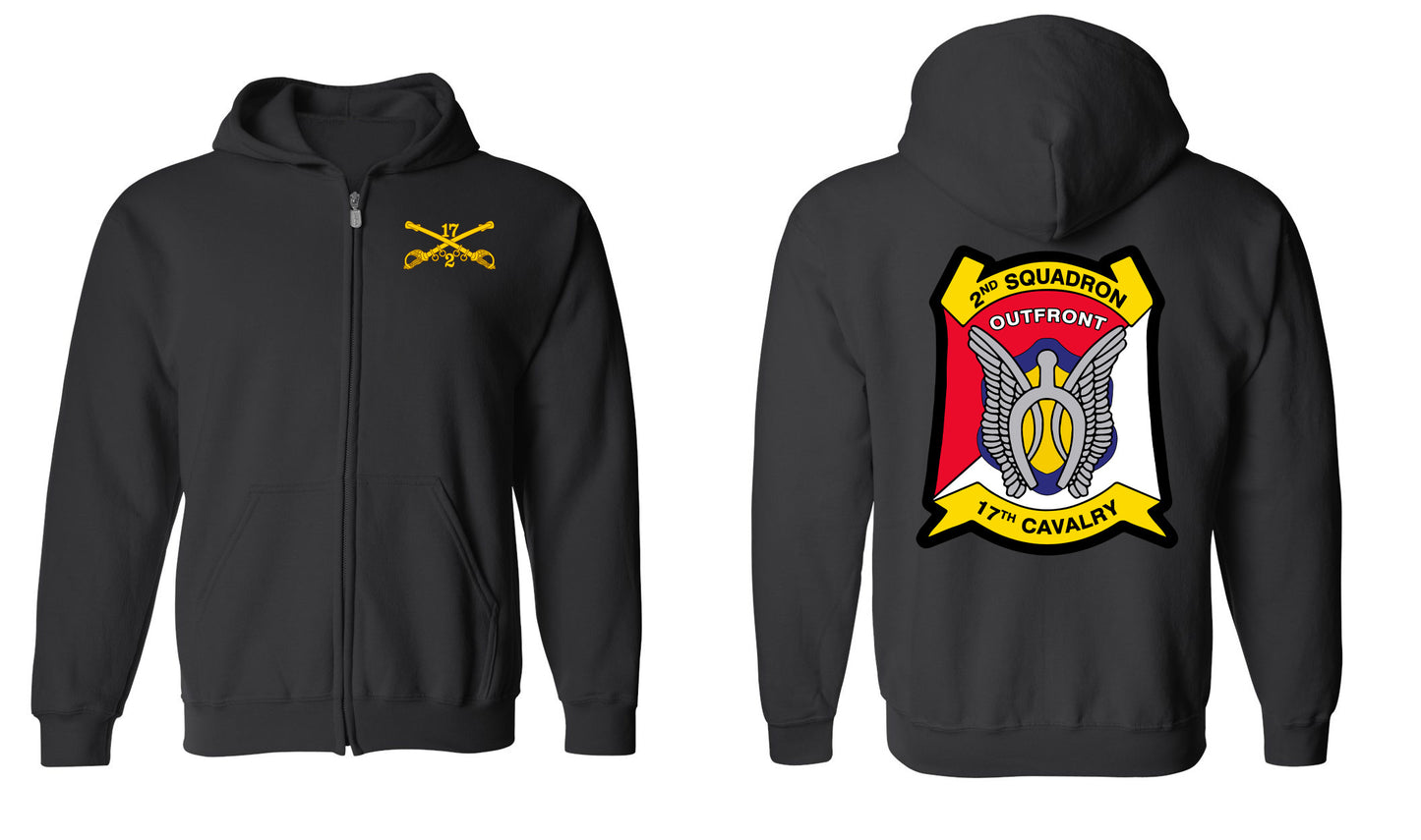 Squadron 2-17 CAV Zip Hoodie Sweatshirt