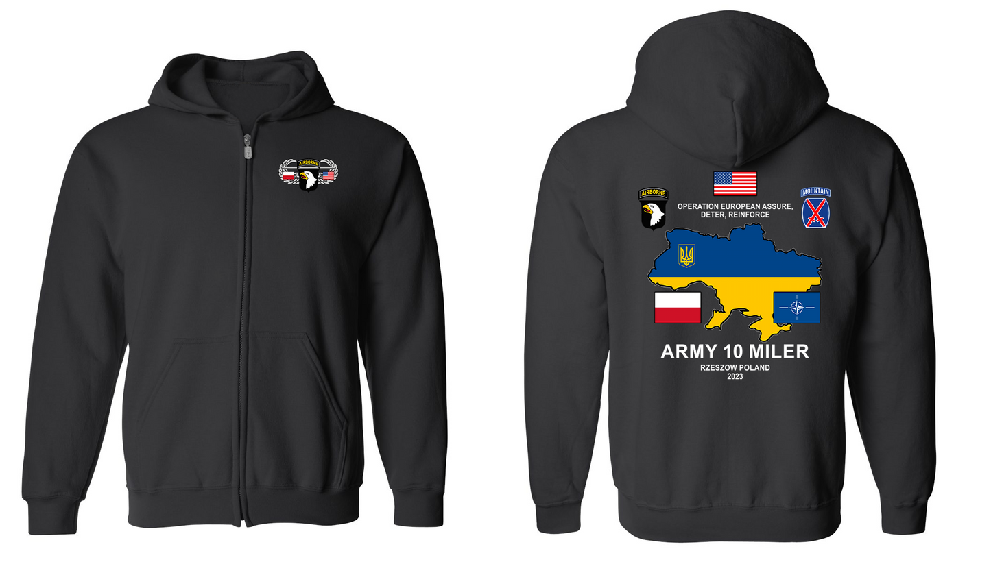 Army 10 Miler Zip Hoodie Sweatshirt - 2023