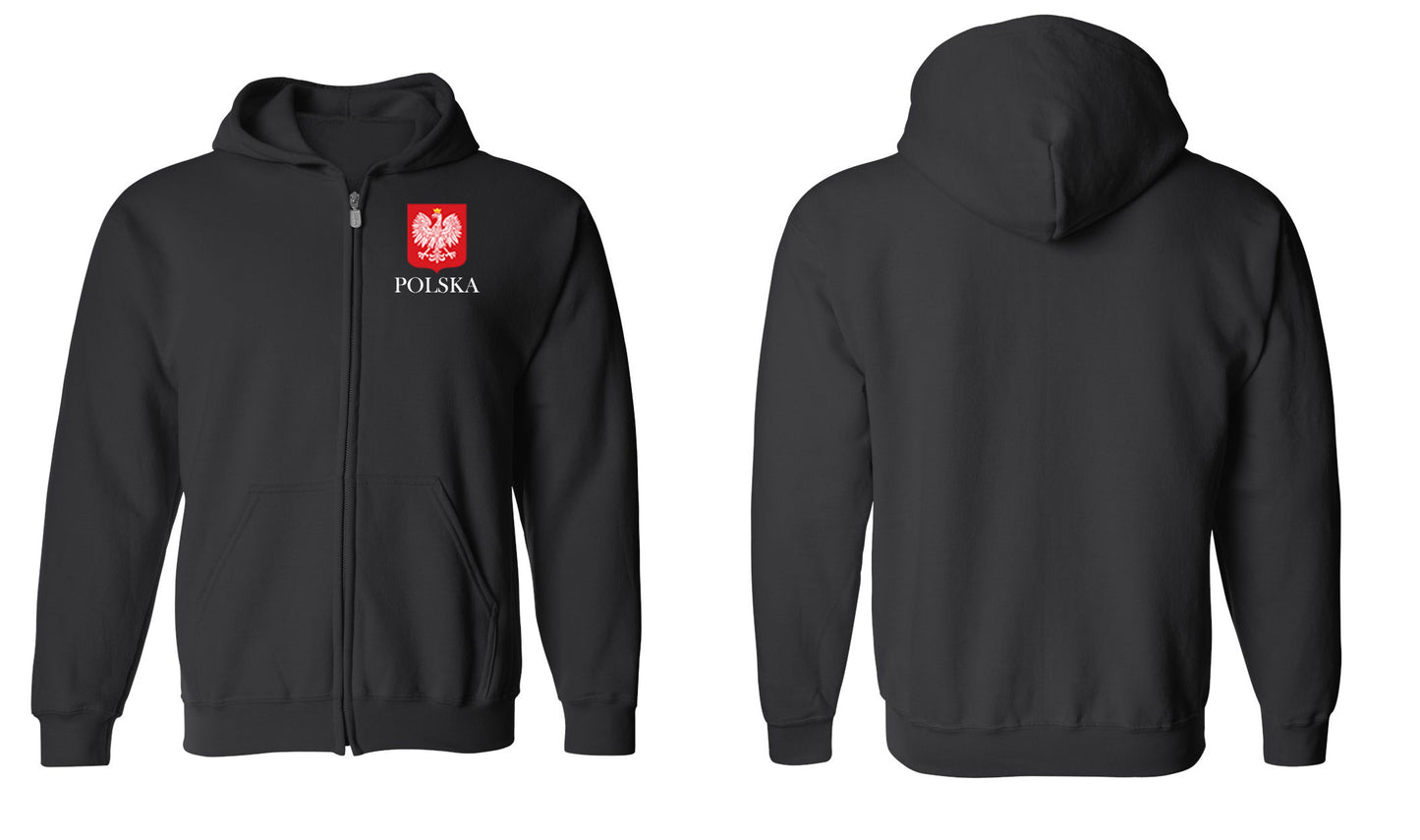 Poland Crest Zip Hoodie Sweatshirt