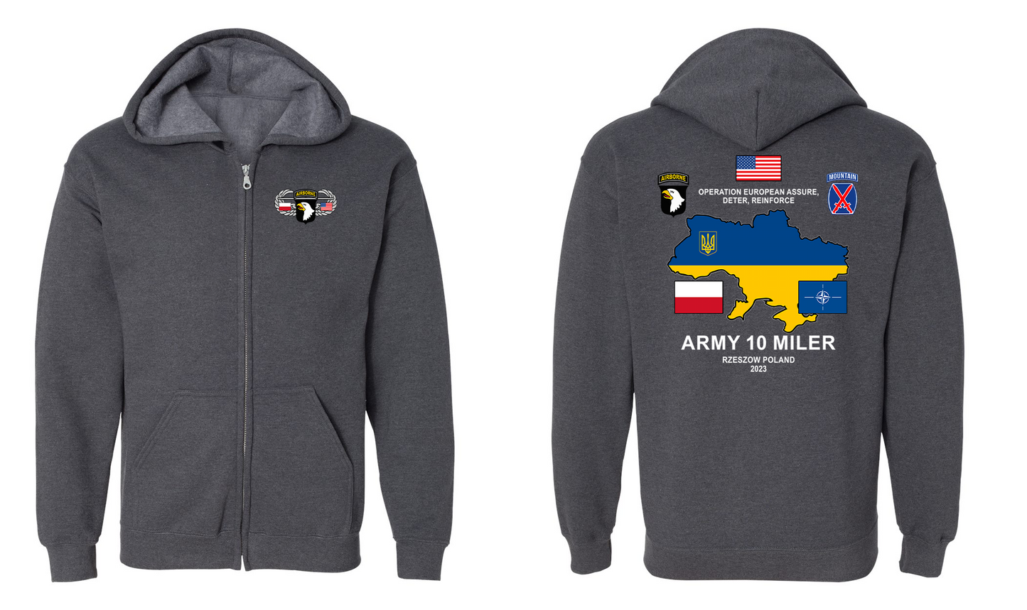 Army 10 Miler Zip Hoodie Sweatshirt - 2023