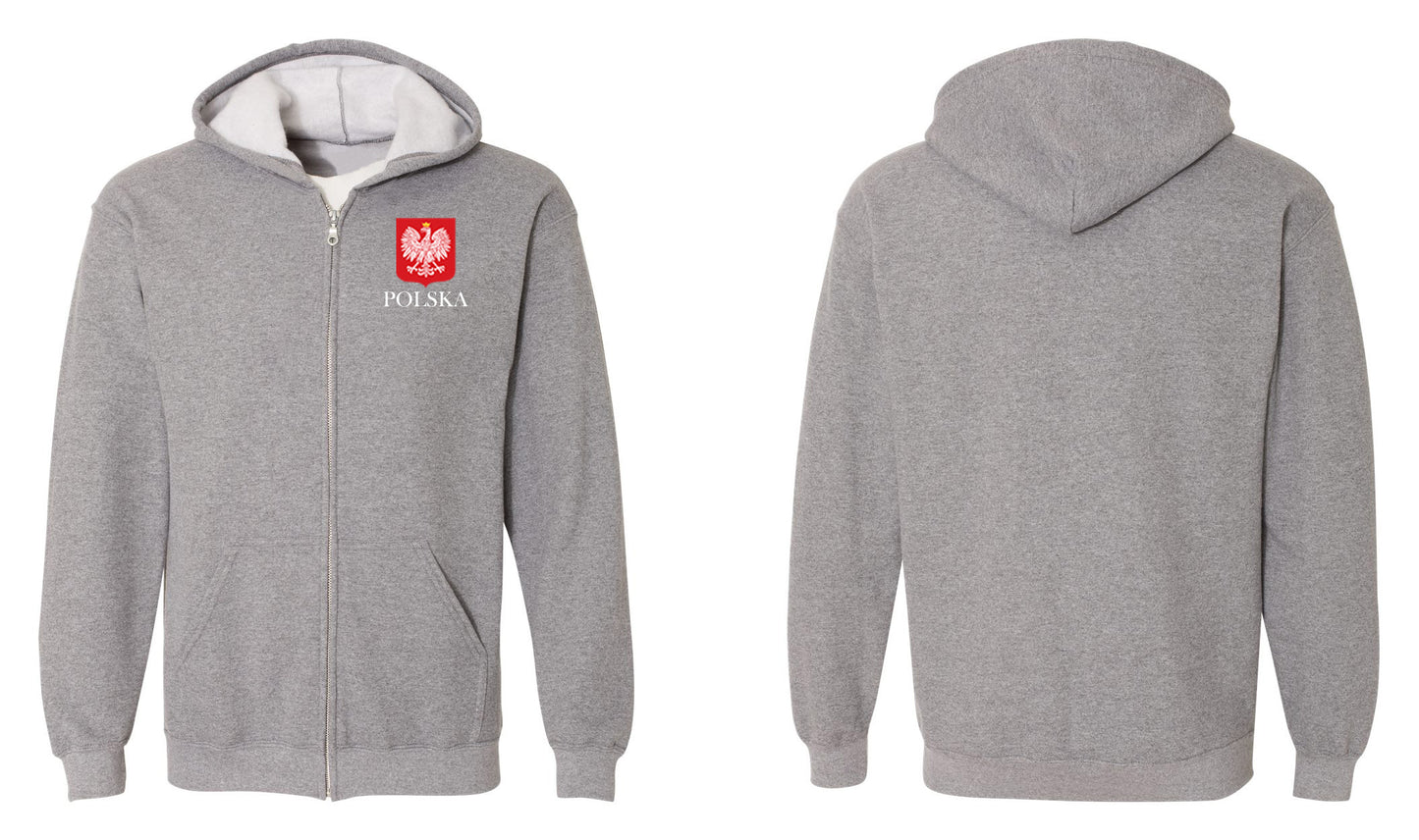 Poland Crest Zip Hoodie Sweatshirt