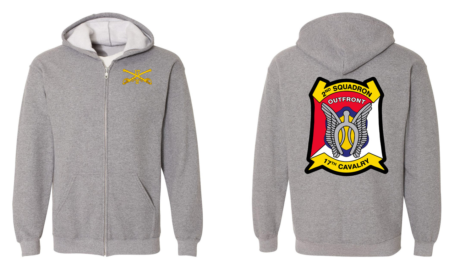 Squadron 2-17 CAV Zip Hoodie Sweatshirt