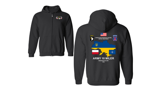 Army 10 Miler Zip Hoodie Sweatshirt - 2023