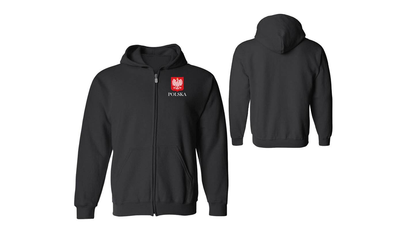 Poland Crest Zip Hoodie Sweatshirt