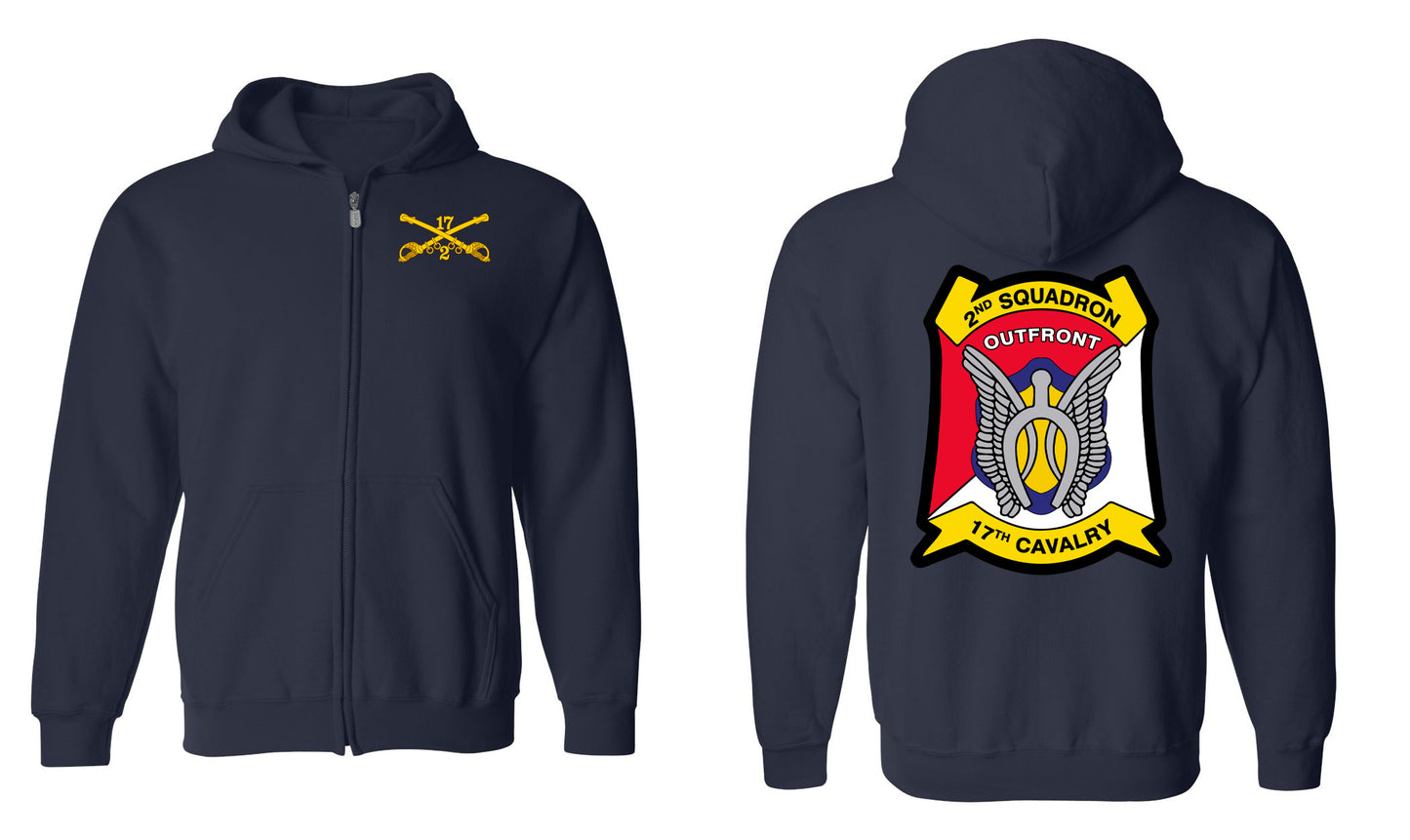 Squadron 2-17 CAV Zip Hoodie Sweatshirt