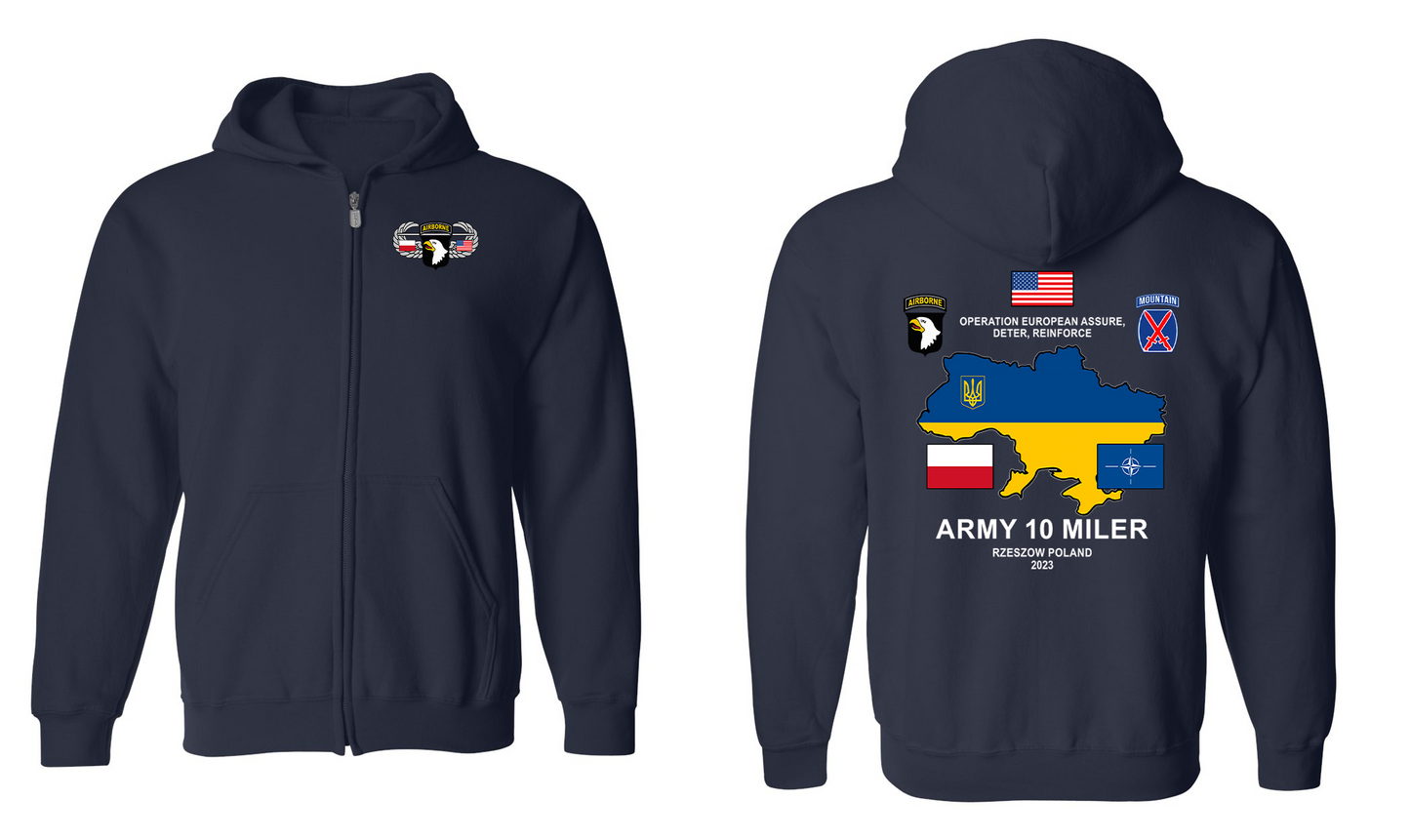 Army 10 Miler Zip Hoodie Sweatshirt - 2023