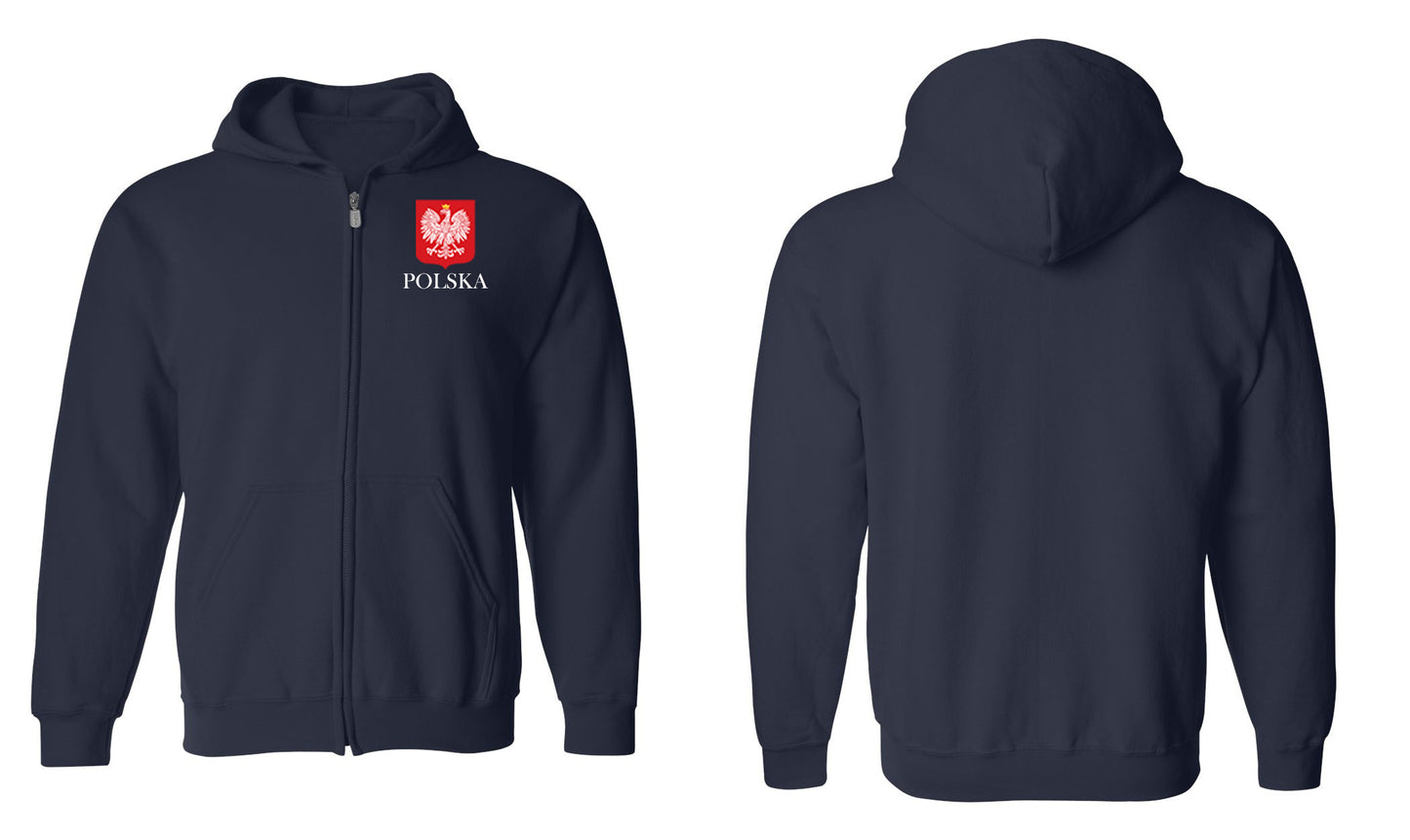 Poland Crest Zip Hoodie Sweatshirt