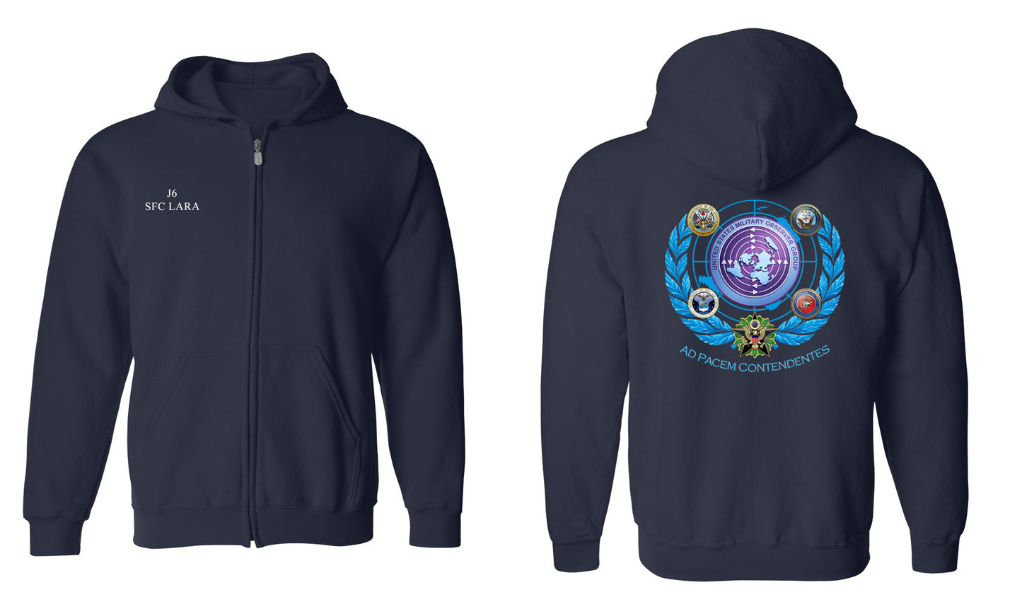 U.S. Military Observer Group Zip Hoodie | USMOG Always Striving Sweatshirt